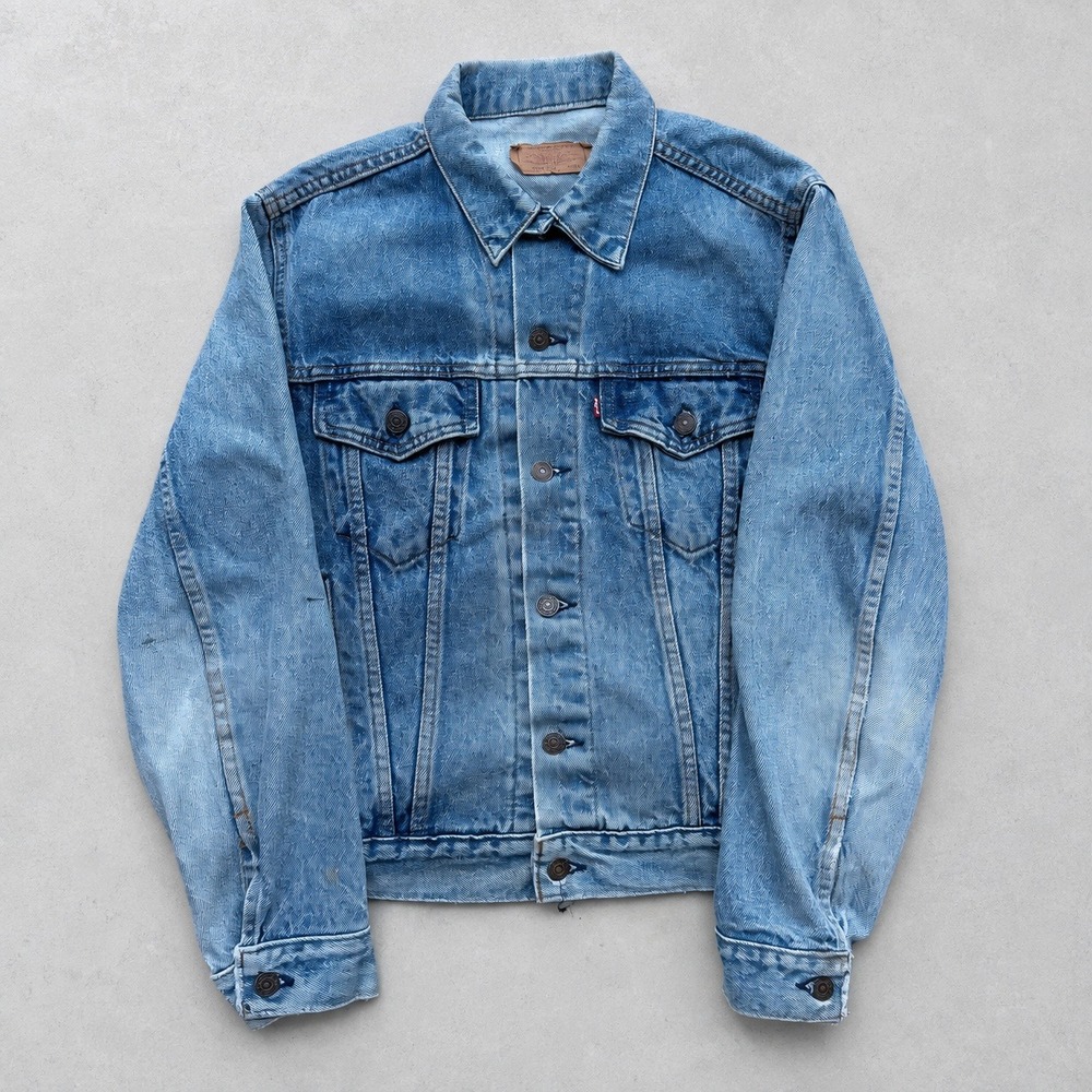 Vintage 80s Levis Type 3 Denim Trucker Jacket Mens 42R Light Wash Made in USA